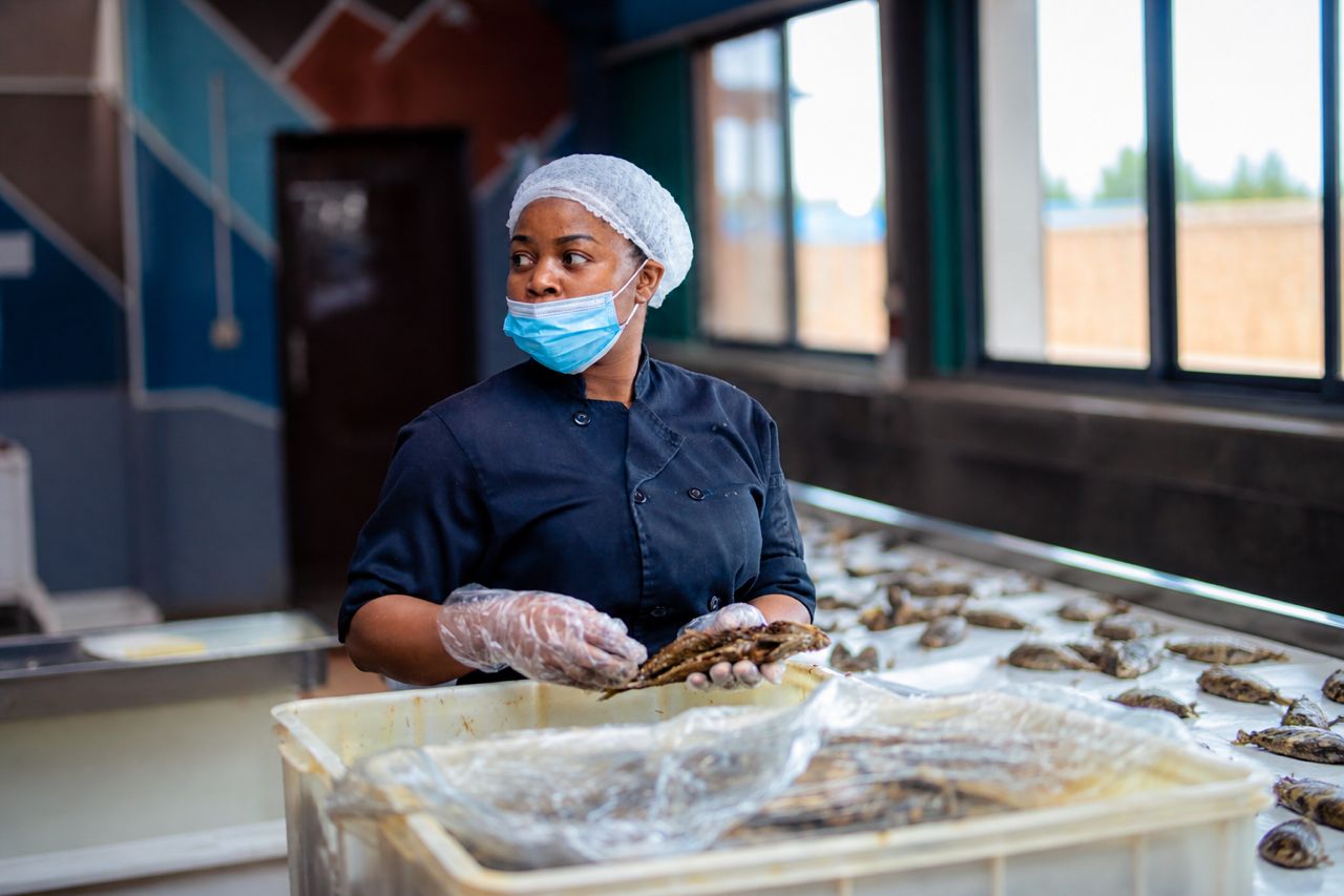 Cleaning and hygiene specialist at work